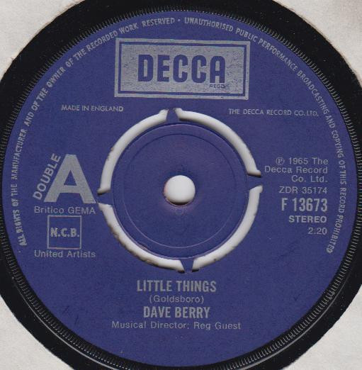 Dave Berry - Little Things / Heartbeat - Used Vinyl Record 7" image 1