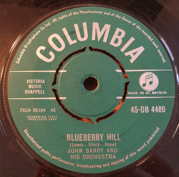 John Barry & His Orc - Blueberry Hill - Used Vinyl Record 7" image 1