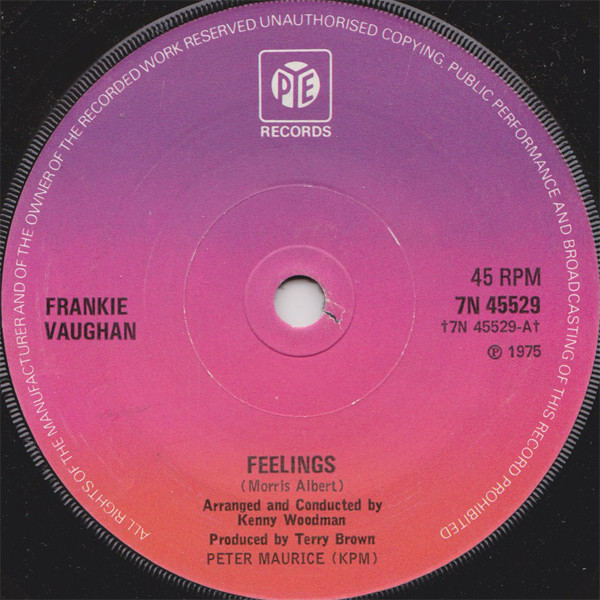 Frankie Vaughan - Feelings - Used Vinyl Record 7" image 1