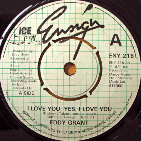 Eddy Grant - I Love You Yes, I Love You - Used Vinyl Record 7" image 1