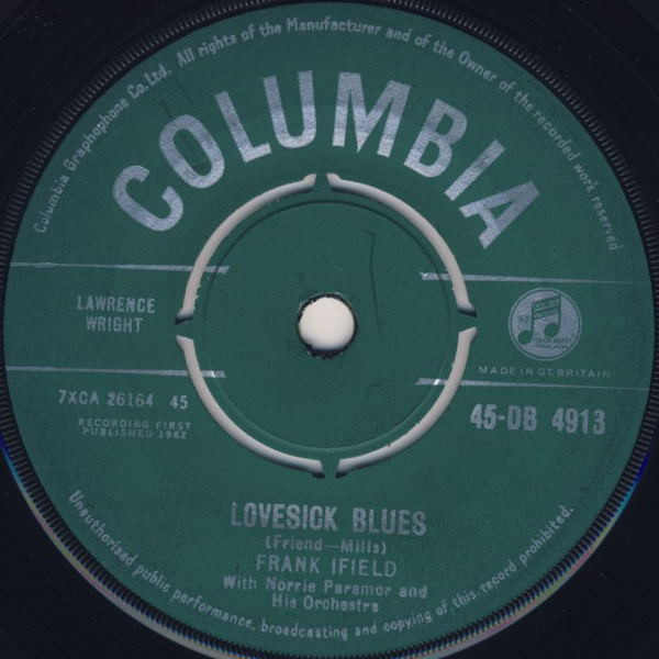 Frank Ifield - Lovesick Blues - Used Vinyl Record 7" image 1