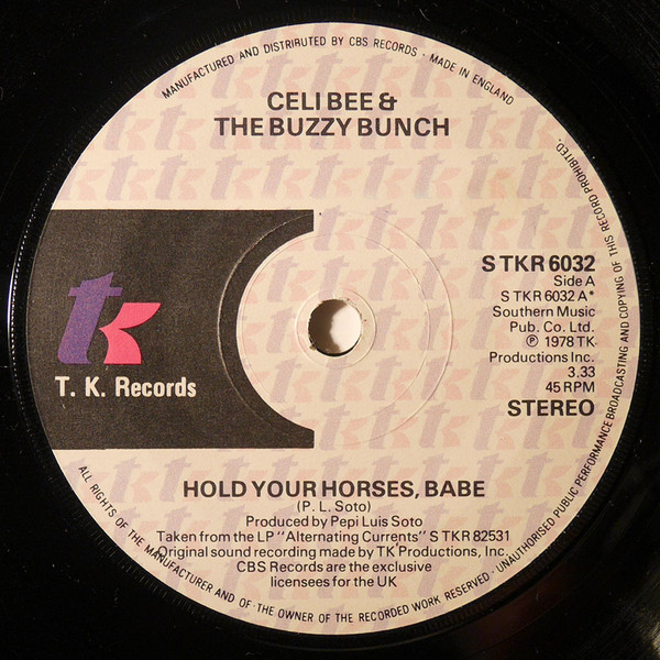 Celi Bee & The Buzzy - Hold Your Horses, Babe - Used Vinyl Record 7" image 1