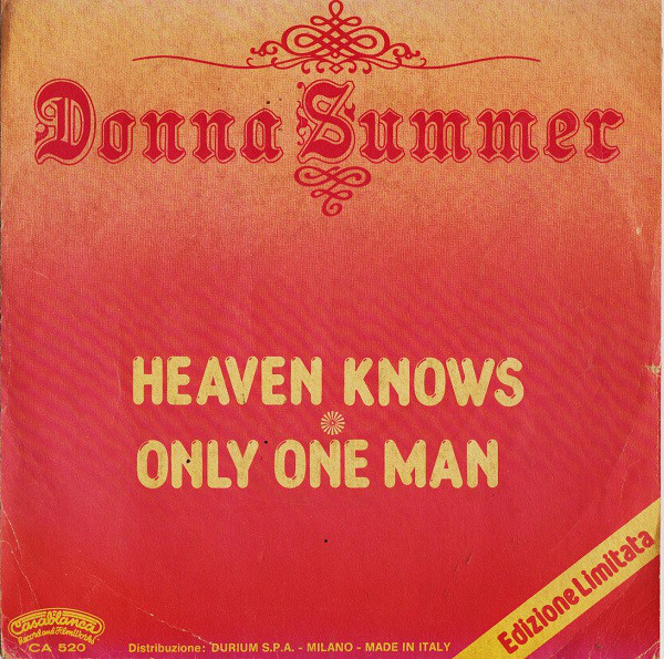 Donna Summer - Heaven Knows / Only One Man - Used Vinyl Record 7" image 1