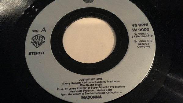 Madonna - Justify My Love - Used Vinyl Record 7" image 1