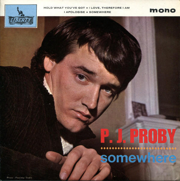 P.J. Proby - Somewhere - Used Vinyl Record 7" image 1