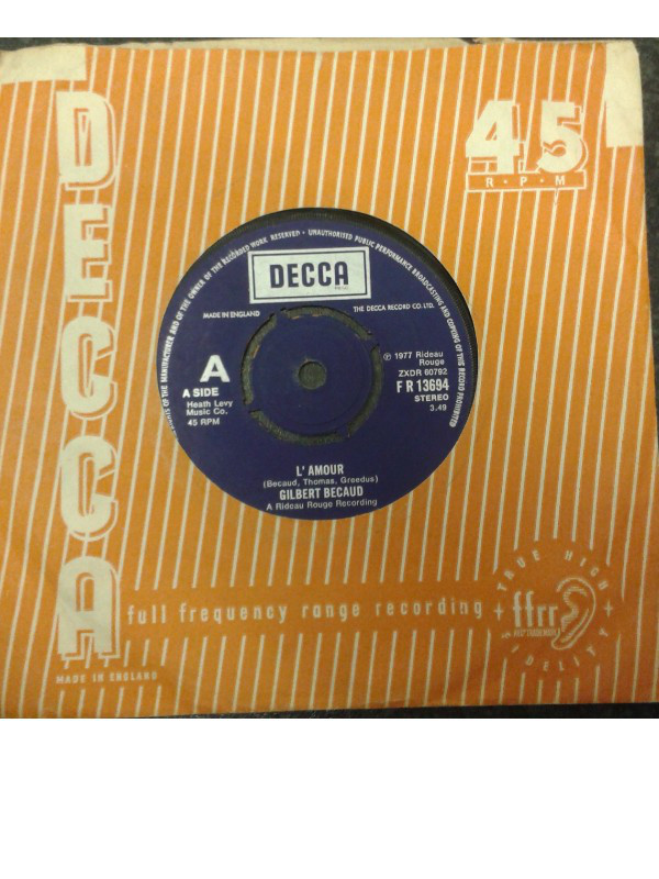Gilbert Becaud - L'Amour - Used Vinyl Record 7" image 1