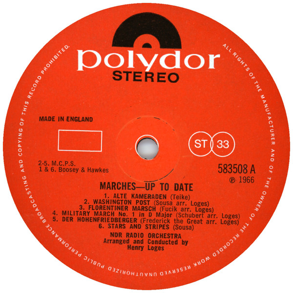 Henri Loges Et Son O - Marches Up To Date - Used Vinyl Record image 1